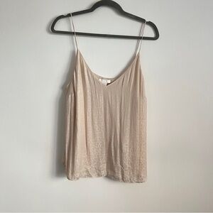 H&M V Neck Animal Print Spaghetti Strap Cream Top Size 12 New With Tags